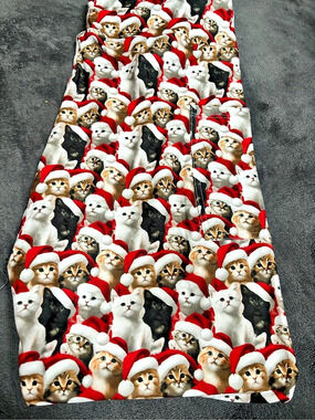 Santa Cat Print leggings with pockets